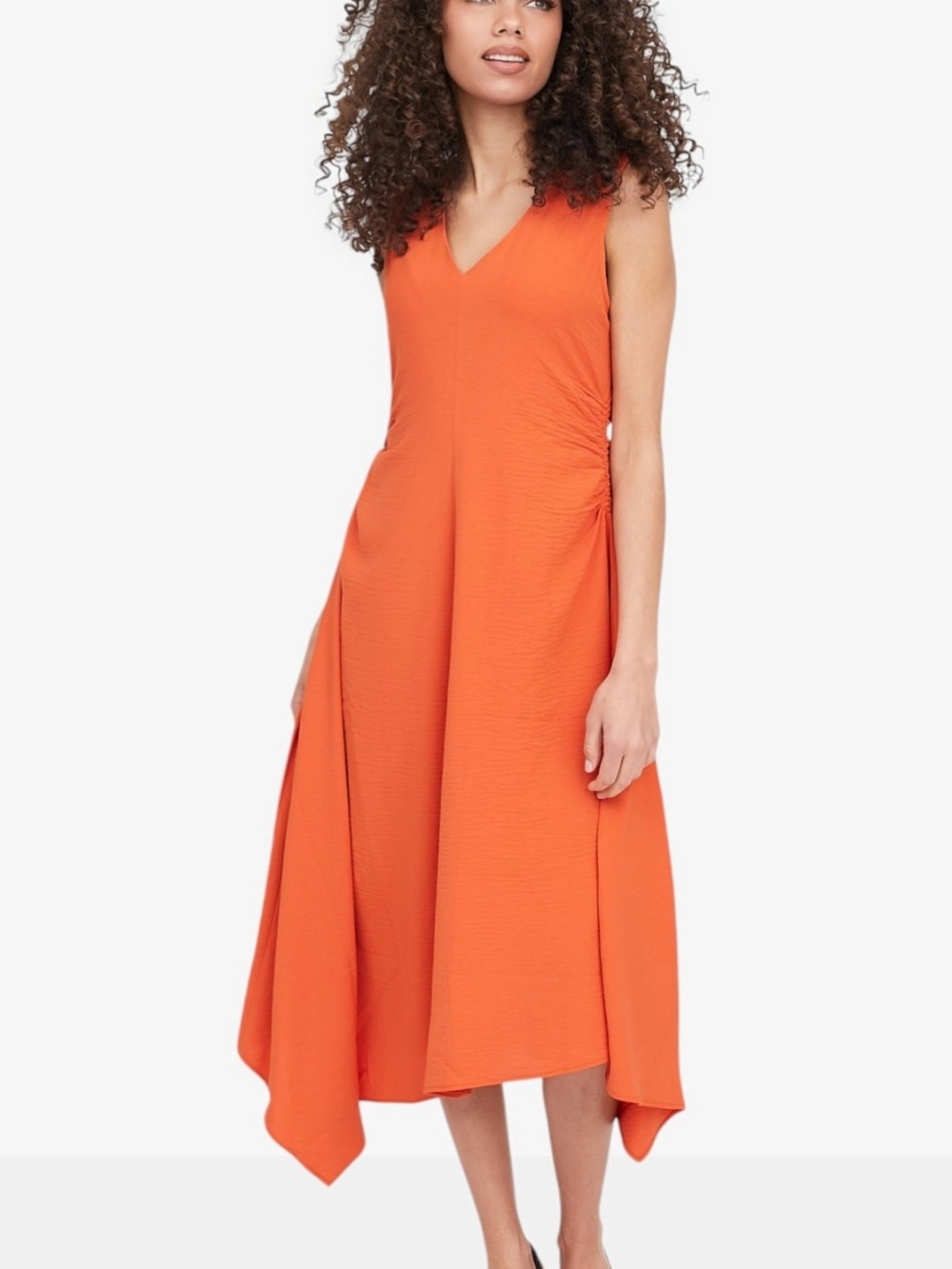 NWOT COS Sleeveless Asymmetrical Red V-Neck Dress Chic Minimalist Quiet Luxury M